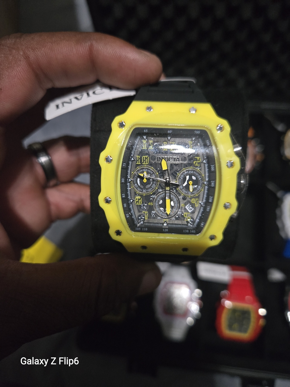 Invicta Yellow and Black Multifunction Chronograph Watch